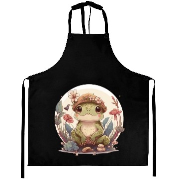 Discover Cute Cottagecore Baby Frog Toad Frog Lovers Aprons