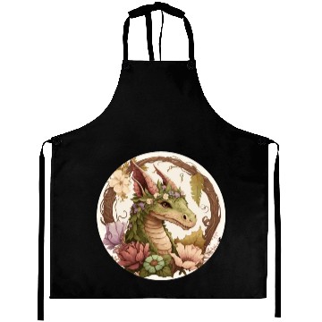 Discover Cottagecore Dragon Cute Fantasy Anime Animal Flowe Aprons