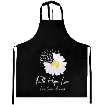 Discover White Flower Ribbon Faith Hope Love Lung Cancer Aw Aprons