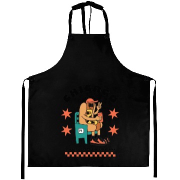 Discover Chicago Hot Dog mascot design Aprons