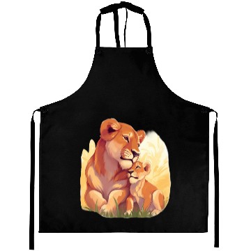 Discover Lion cub with mother Aprons