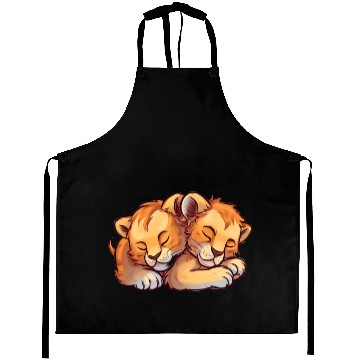 Discover Sleeping Lion Cubs Aprons