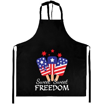 Discover Sweet Freedom Icream 4th July America Flag Aprons