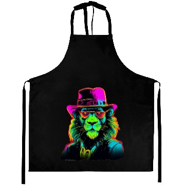 Discover Neon gangster lion Aprons
