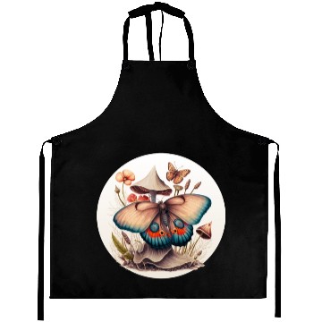 Discover Cottagecore Butterfly Mushroom Forest Plants Botan Aprons