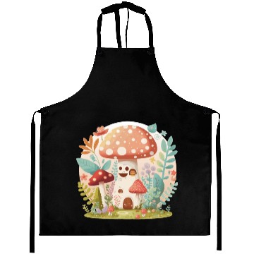 Discover Cottagecore Mushroom Toadstool House Cute Forest Aprons