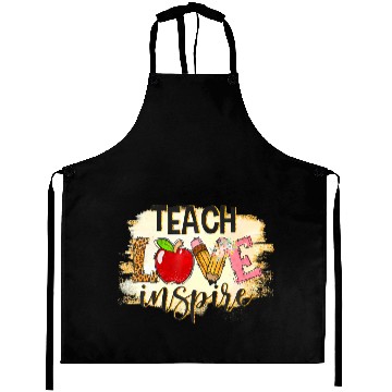 Discover Teach Love Inspire Back To School Leopard Teacher Aprons