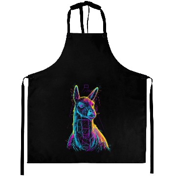 Discover Llama Colorful neon Aprons