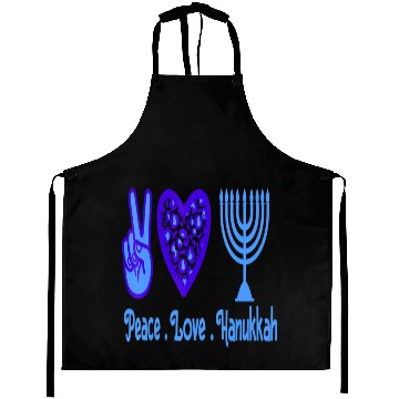 Discover Peace Love Hanukkah 2021 Jewish Menorah Hanukkah C Aprons
