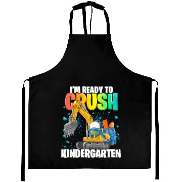 Discover Kindergarten Excavator Construction Back to School Aprons