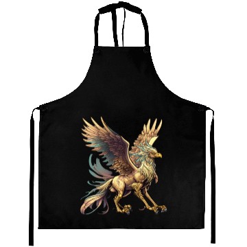 Discover Whimsical Fantasy Cartoon Griffin Design Aprons