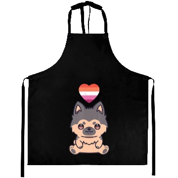 Discover Lesbian German Shepherd Lgbtq Pride Flag Anime Aprons
