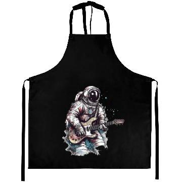 Discover Astronaut playing guitar in space Aprons