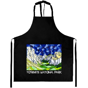 Discover Yosemite Valley Stained Glass Style Aprons