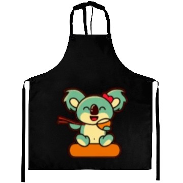 Discover Koala Retro Pocket Design eats with chopsticks Aprons