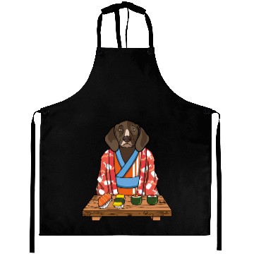 Discover Kawaii Japanese German Shorthaired Pointer Kimono Aprons