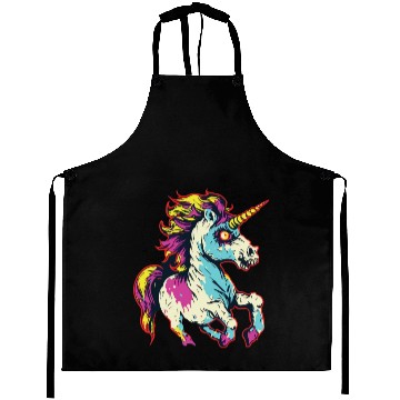 Discover Horror Scary Zombie Unicorn Vintage Aprons