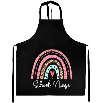 Discover School Nurse Rainbow Leopard Back To School Apprec Aprons