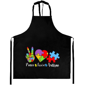 Discover Peace Love Autism Puzzle In April We Wear Blue For Aprons