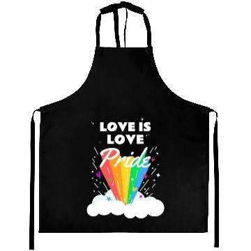 Discover Love is Love Gay LGBTQ Flag Gay Lesbian Pride Aprons