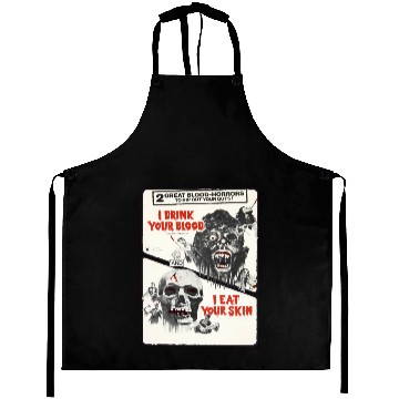 Discover Drink Blood Halloween Monster Horror Movie Aprons