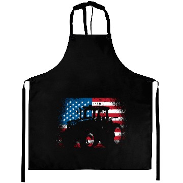 Discover Tractor Usa Flag For Patriotic Farmer Aprons