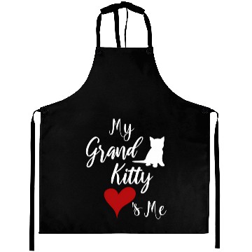 Discover My Grandkitty Loves Me Grandma Of Cats Or Kittens Aprons
