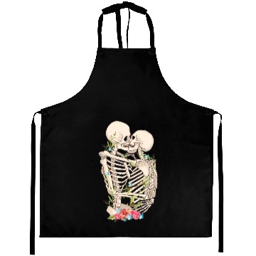 Discover Scary Kissing eletons Halloween Aprons