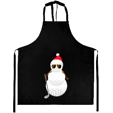 Discover Santa Snowman Golf Ball Golfer Aprons
