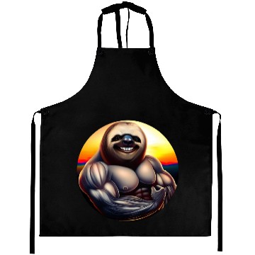 Discover Muscular sloth at sunset Aprons