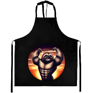 Discover Muscular sloth at sunset Aprons