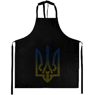 Discover Ukraine Flag And Trident Ukrainian Aprons