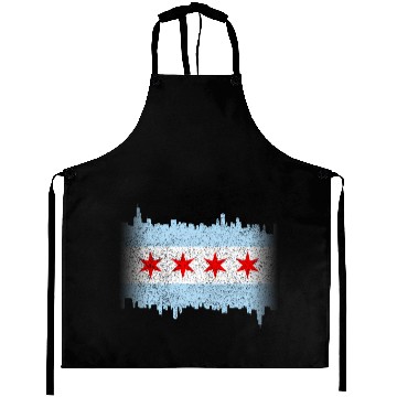 Discover Chicago Flag yline Distressed Aprons