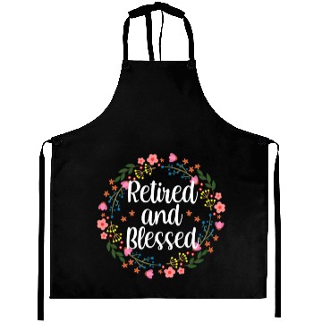 Discover Retired And Blessed Floral Religious Retiret Aprons