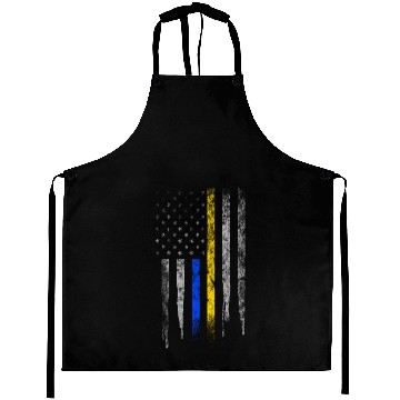 Discover Gold Blue Line 911 Police Dispatcher First Aprons