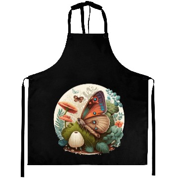 Discover Cottagecore Butterfly Mushroom Plants Botanic Herb Aprons