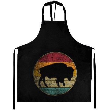 Discover Buffalo Distressed Bison Animal Dad Aprons