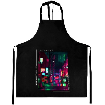 Discover Japanese Cyberpunk Tokyo Streetwear Aesthetic Aprons