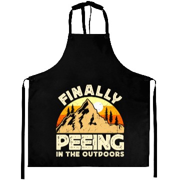 Discover I love peeing Outside Hiker funny Mountains Aprons