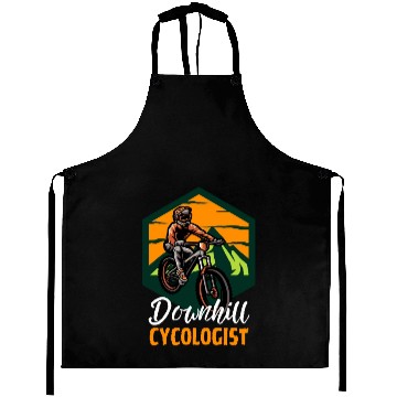 Discover Downhill Cycologist Retro Sunset Cycling Aprons