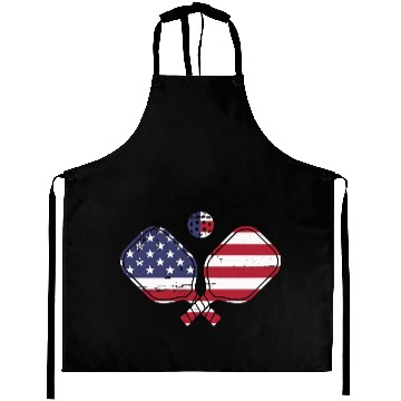 Discover Patriotic Pickleball US Flag Paddleball Design Aprons