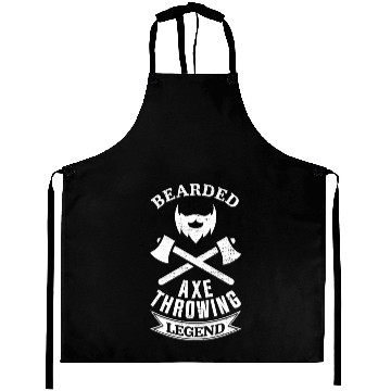 Discover Bearded Axe Throwing Legend Funny For Men Aprons
