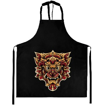 Discover Lion Masks with Batik Patterns Aprons