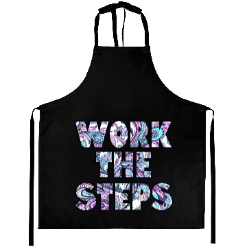 Discover Work the Steps paisley Aprons