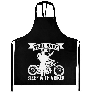 Discover Feel Safe Sleep With A Biker ©WhiteTigerLLC.Com Aprons