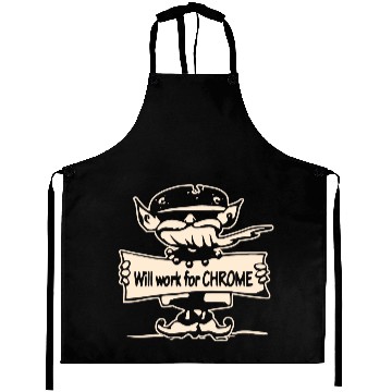 Discover Will Work For Motorcycle Chrome ©WhiteTigerLLC.Co Aprons