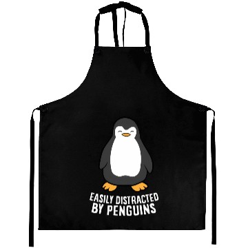 Discover Easily Distracted By Penguins Penguins Aprons