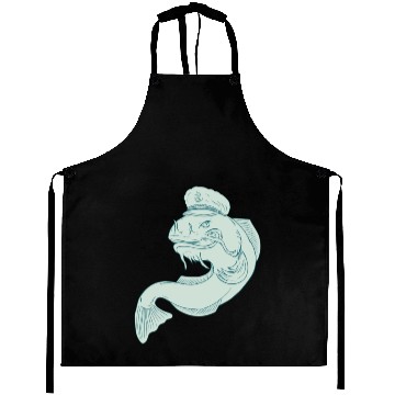 Discover Captain Catfish Drawing Aprons