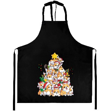 Discover Corgi Tree Dog Santa Merry Corgmas Aprons