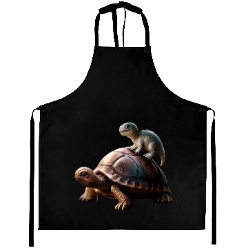 Discover dinosaur on turtle Aprons